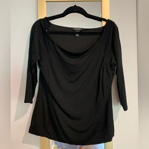 White House Black Market Boatneck Black Shirt